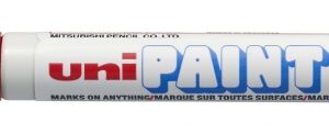 uni ball px 21 paint marker marcador de pintura punta acrilica de bala 0.8 1.2mm permanente en todas las superficies resistente a luz y agua color rojo