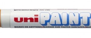 uni ball px 21 paint marker marcador de pintura punta acrilica de bala 0.8 1.2mm permanente en todas las superficies resistente a luz y agua cuerpo de aluminio color naranja