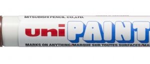 uni ball px 21 paint marker marcador de pintura punta acrilica de bala 0.8 1.2mm permanente en todas las superficies resistente a luz y agua cuerpo de aluminio color marrón