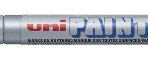 uni ball px 21 paint marker marcador de pintura punta acrilica de bala 0.8 1.2mm permanente en todas las superficies resistente a luz y agua color plata