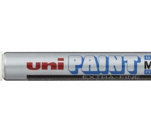 uni ball px 203 marcador de pintura punta acrilica 1mm linea fina cuerpo de aluminio tinta permanente resistente a luz y agua color plata