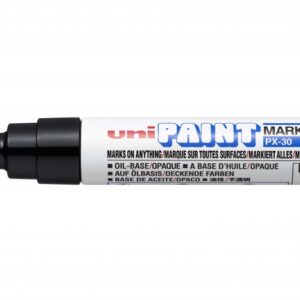 uni ball px 30 marcador de pintura punta biselada acrilica 4 8.5mm permanente en todas las superficies resistente a luz y agua color negro