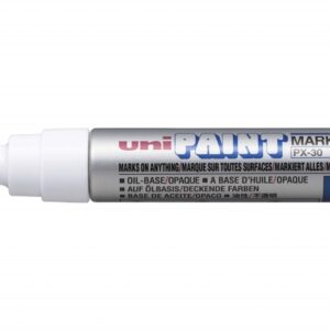 uni ball px 30 marcador de pintura punta biselada acrilica 4 8.5mm permanente en todas las superficies resistente a luz y agua color plata