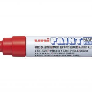 uni ball px 30 marcador de pintura punta biselada acrilica 4 8.5mm permanente en todas las superficies resistente a luz y agua soporta hasta 250ºc color rojo