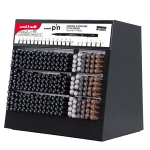 uni ball uni pin expositor de 240 rotuladores calibrados punta poliacetal tinta pigmentada resistente al agua y luz ideal para dibujo profesional y escritura colores y grosores surtidos