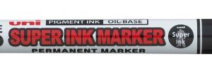 uni ball pna 125 super ink marcador textil punta acrilica 0.9mm tinta pigmentada base aceite escribe en multiples superficies color negro