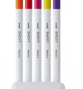uni ball pem sy set nº2 emott passion colors pack de 5 rotuladores de linea fina punta 0.4mm tinta a base de agua diseño innovador ancho de linea constante colores surtidos