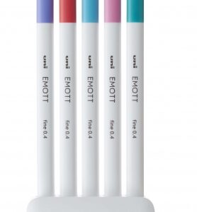 uni ball pem sy set nº5 emott candy pop colors pack de 5 rotuladores de linea fina punta 0.4mm tinta a base de agua diseño innovador ancho de linea constante colores surtidos