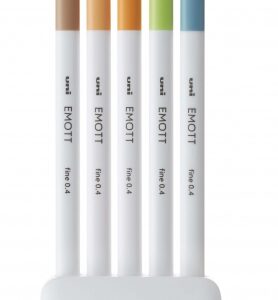 uni ball pem sy set nº6 emott natural colors pack de 5 rotuladores de linea fina punta 0.4mm tinta a base de agua diseño innovador ancho de linea constante colores surtidos