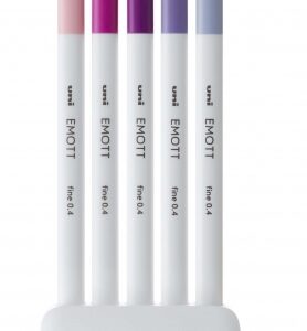 uni ball pem sy set nº7 emott floral colors pack de 5 rotuladores de linea fina punta 0.4mm tinta a base de agua diseño innovador ancho de linea constante colores surtidos