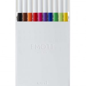uni ball pem sy set nº1 emott essential colors pack de 10 rotuladores de linea fina punta 0.4mm tinta a base de agua diseño innovador ancho de linea constante colores surtidos