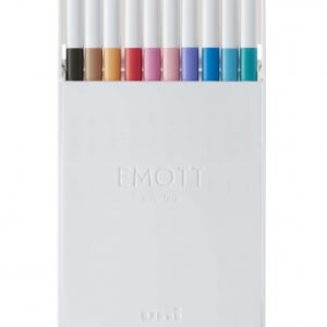 uni ball pem sy set nº2 emott pastel colors pack de 10 rotuladores de linea fina punta 0.4mm tinta a base de agua diseño innovador ancho de linea constante colores surtidos
