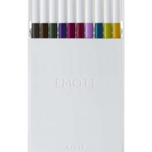 uni ball pem sy set nº3 emott calm tone dark pack de 10 rotuladores de linea fina punta 0.4mm tinta a base de agua diseño innovador ancho de linea constante colores surtidos