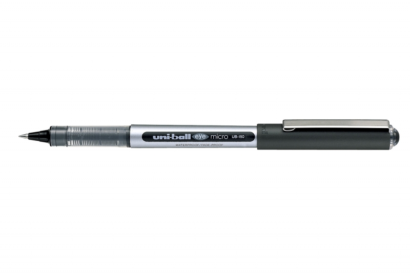 uni ball eye micro ub 150 boligrafo de tinta liquida punta de bola 0.5mm tinta resistente al agua y luz sistema de control de tinta color negro
