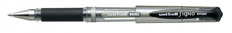 uni ball signo broad um 153 roller de tinta gel punta de bola 1mm sujecion de caucho color negro