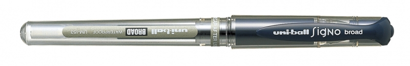 uni ball signo broad um 153 roller de tinta gel punta de bola 1mm trazo estilografico sujecion de caucho color azul oscuro