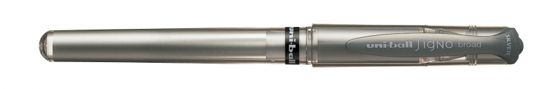 uni ball signo broad um 153 roller de tinta gel punta de bola 1mm trazo estilografico sujecion de caucho color plata