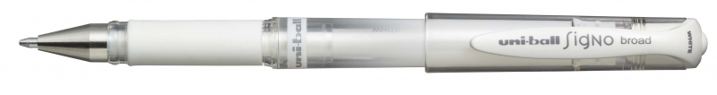 uni ball signo broad um 153 roller de tinta gel punta de bola 1mm trazo estilografico sujecion de caucho color blanco