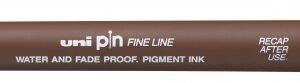 uni ball pinbr 200(s) rotulador calibrado punta poliacetal brush tinta pigmentada resistente al agua y luz color sepia