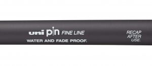 uni ball pin 05 200 rotulador calibrado punta poliacetal ancho de trazo 0.5mm tinta pigmentada resistente al agua y luz color gris oscuro
