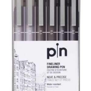 uni ball uni pin pack de 6 rotuladores calibrados 0.1, 0.5 punta poliacetal tinta pigmentada resistente al agua y luz ideal para dibujo profesional y escritura colores negro, gris oscuro y gris claro