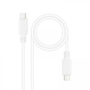 nanocable cable usb 2.0 3a tipo usb c/m usb c/m 1m color blanco