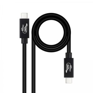 nanocable cable usb 4 gen 3x2 40gbps 5a/240w usb c/m usb c/m 1m color negro