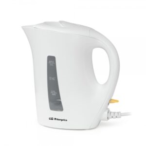 orbegozo kt 4150 hervidor de agua 1l 1200w libre de bpa asa de tacto frio apagado automatico indicador de nivel de agua facil limpieza