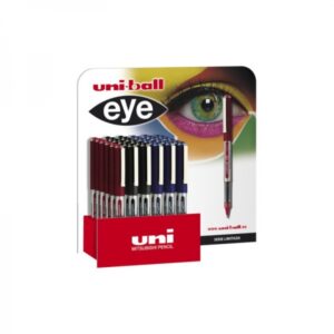 uni ball eye micro ub 150 expositor de 36 boligrafos de tinta liquida punta de bola 0.5mm tinta resistente al agua y luz sistema de control de tinta ventana de nivel de tinta colores surtidos