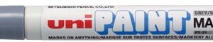 uni ball px 21 paint marker marcador de pintura punta acrilica de bala 0.8 1.2mm permanente en todas las superficies resistente a luz y agua cuerpo de aluminio color gris