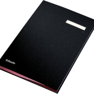 esselte portafirmas con 10 separadores cubiertas forradas de plastico ventana transparente en el separador color negro