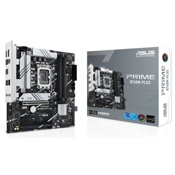 asus prime b760m plus placa base intel 1700 4x ddr5 hdmi, m.2, pcie4.0, 4x sata iii, usb, rj 45, micro atx