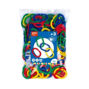 apli anillas engarzables de plastico fomenta psicomotricidad fina mejora coordinacion mano ojo ideal para escuelas y grupos colores surtidos