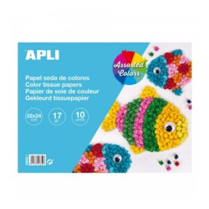 apli bloc de papel de seda 10 hojas ideal para manualidades y papiroflexia colores surtidos