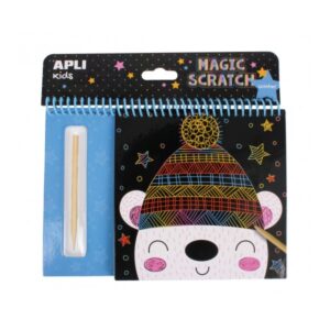 apli bloc de laminas para rascar invierno juego didactico promueve creatividad refuerza confianza mejora habilidad manual ideal para viajes incluye palito rascador