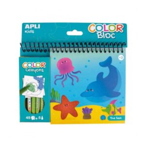 apli bloc de dibujos del mar con ceras ilustrado por isabelle nicolle 45 paginas 5 ceras de colores ideal para viajes alto valor didactico estimula creatividad y concentracion