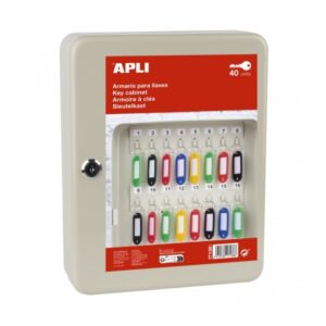 apli armario porta llaves con cierre 40 posiciones ideal para oficinas y almacenes organizacion y acceso facil no incluye llaveros color blanco