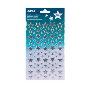 apli bolsa de pegatinas estrella plata metalizado adhesivo permanente ideal para scrapbooking decoracion versatil estimula creatividad infantil color plata