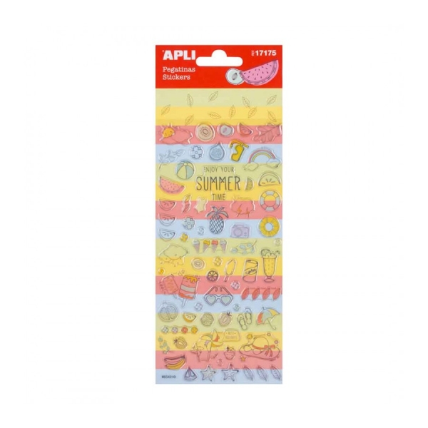 apli bolsa de pegatinas de verano adhesivo permanente ideal para scrapbooking desarrolla psicomotricidad y creatividad 65 pegatinas por hoja