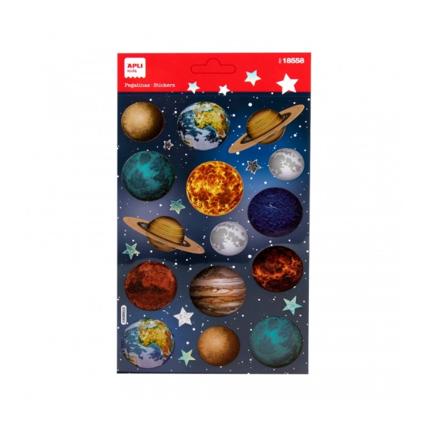 apli bolsa de pegatinas de planetas holograficas adhesivo permanente ideal para scrapbooking y decoracion estimula creatividad y psicomotricidad infantil