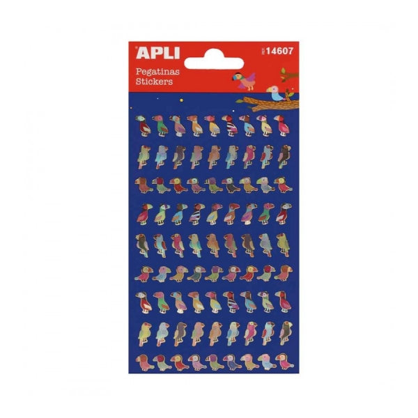 apli bolsa de pegatinas de pajaros acabado brillante adhesivo permanente ideal para scrapbooking y decoracion estimula creatividad y psicomotricidad infantil