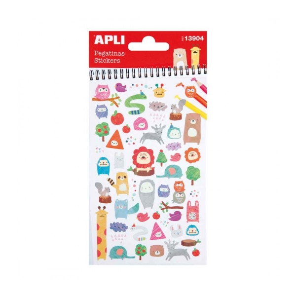 apli bolsa de pegatinas de animales acabado mate adhesivo permanente ideal para scrapbooking y decoracion fomenta creatividad y psicomotricidad infantil