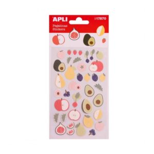 apli bolsa de pegatinas con frutas acabado epoxy adhesivo permanente ideal para scrapbooking y decoracion fomenta creatividad y psicomotricidad infantil