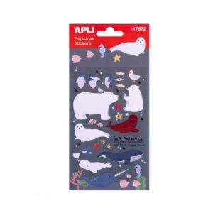 apli bolsa de pegatinas con animales marinos acabado epoxy adhesivo permanente ideal para scrapbooking y decoracion fomenta creatividad y psicomotricidad infantil