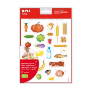 apli bolsa de gomets tematicos alimentos saludables adhesivo removible ilustraciones divertidas fomenta vocabulario y habilidades motoras