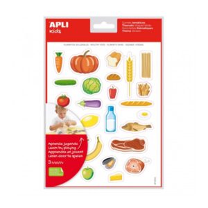 apli bolsa de gomets tematicos alimentos saludables adhesivo removible ilustraciones divertidas fomenta habilidades motoras