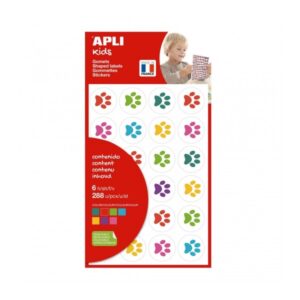 apli bolsa de gomets huellas de gatitos 288 gomets ideal para decorar objetos y tarjetas