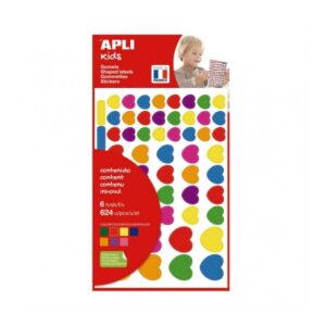 apli bolsa de gomets en forma de corazones 624 gomets ideal para decorar objetos y tarjetas