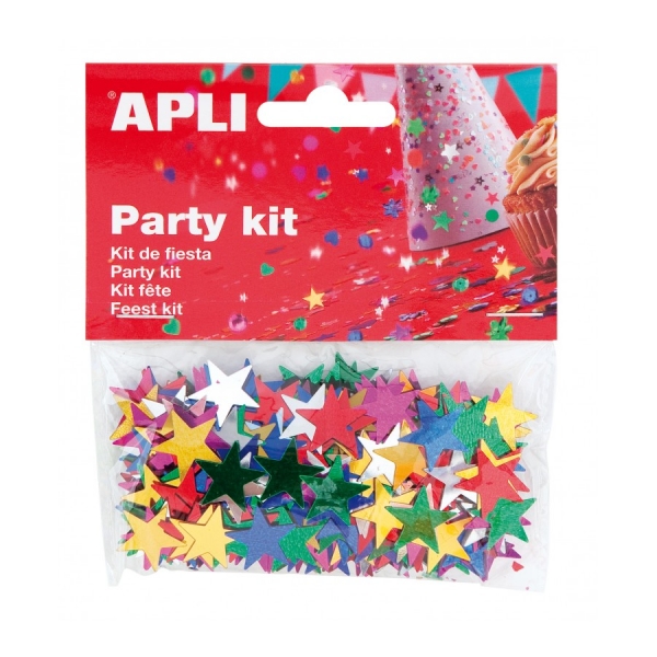 apli bolsa de confeti estrella ideal para fiestas, bodas, celebraciones infantiles, manualidades y carnaval colores surtidos