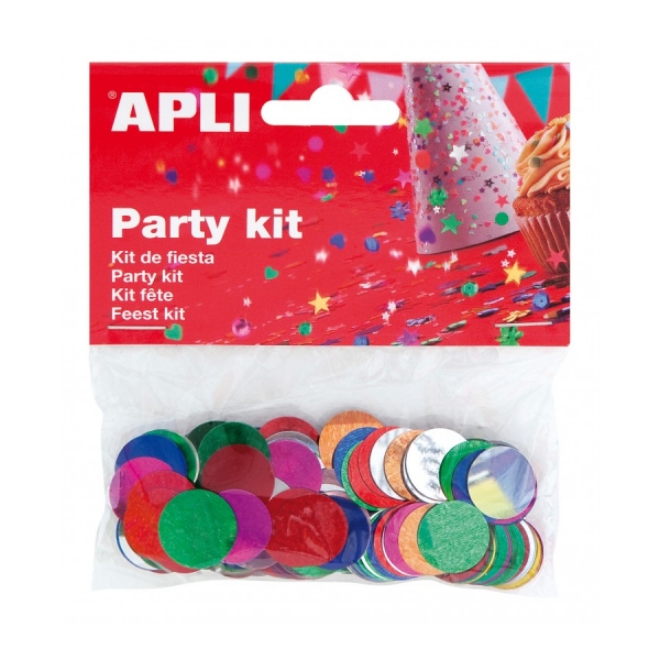 apli bolsa de confeti de circulos metalizados ideal para fiestas y manualidades colores surtidos